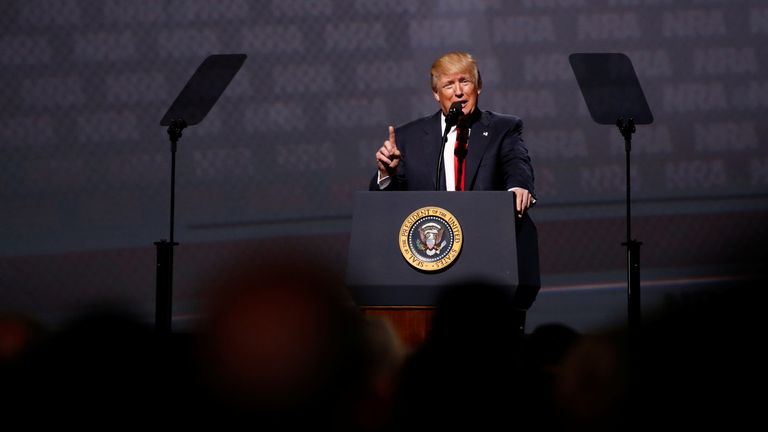 President Trump addressed the NRA's annual meeting in Atlanta