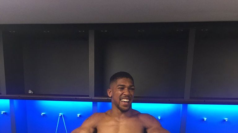 Anthony Joshua with his belts
