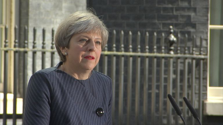 Theresa May calls for another General Election outside 10 Downing Street