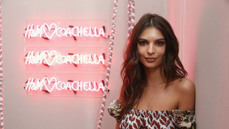 Actress Emily Ratajkowski attends H&M Loves Coachella Tent