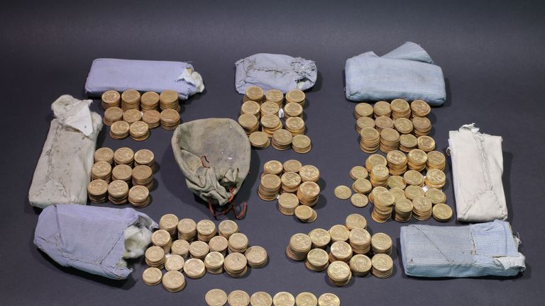 This hoard of century-old gold coins were found hidden in an upright piano.