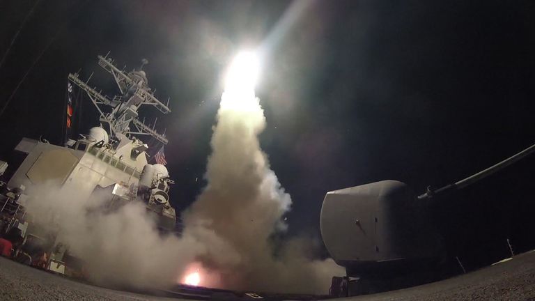 The US has launched a missile attack on a Syrian airbase