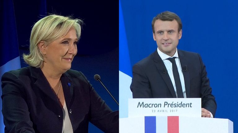 Emmanuel Marcon and Marine Le Pen set to go head to head