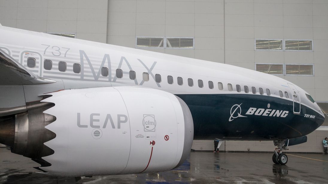 The 737 MAX 9, which can carry up to 220 passengers, is the second of three variants of the popular single-aisle model. Pic: Stephen Brashear/Getty 