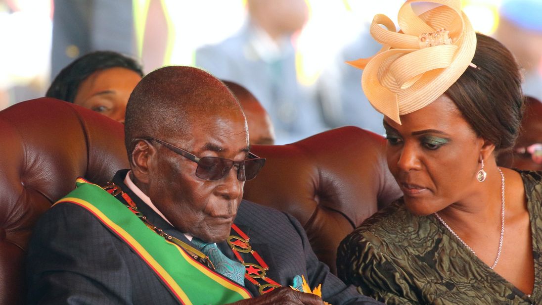 President Mugabe closes his eyes during a rally last month