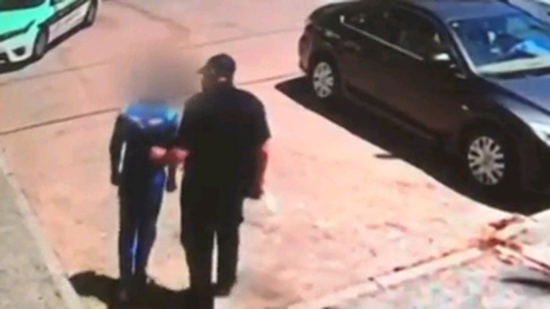 A still from a video said to show the boy after he was freed. Pic: mako.co.il