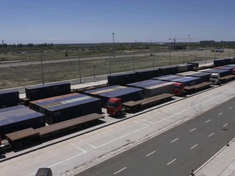 The dry port at Horgos, on the China-Kazakhstan border will be a key part of the Silk Road project