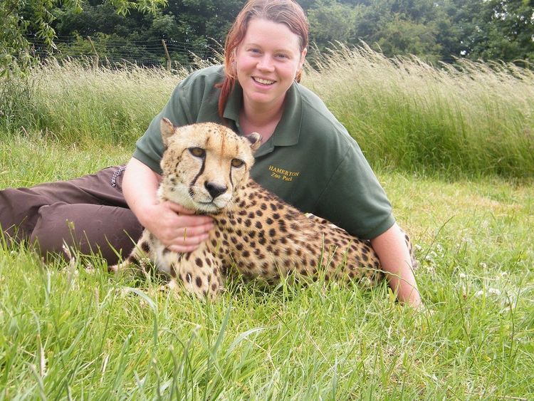 Rosa King with one of the big cats she looked after
