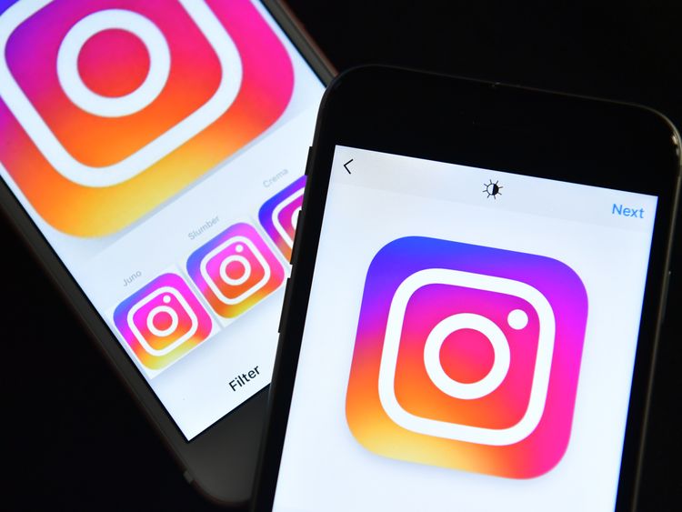 The Instagram logo is displayed within the opened app on an iPhone on August 3, 2016 in London, England
