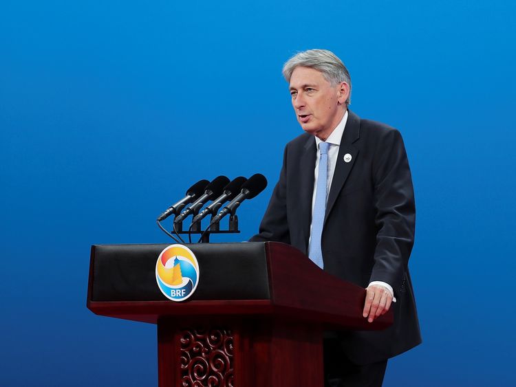 Chancellor of the Exchequer Philip Hammond attends the Belt and Road Forum for International Cooperation in Beijing, China May 14, 2017 . REUTERS/Lintao Zhang/Pool *** Local Caption *** Philip Hammond