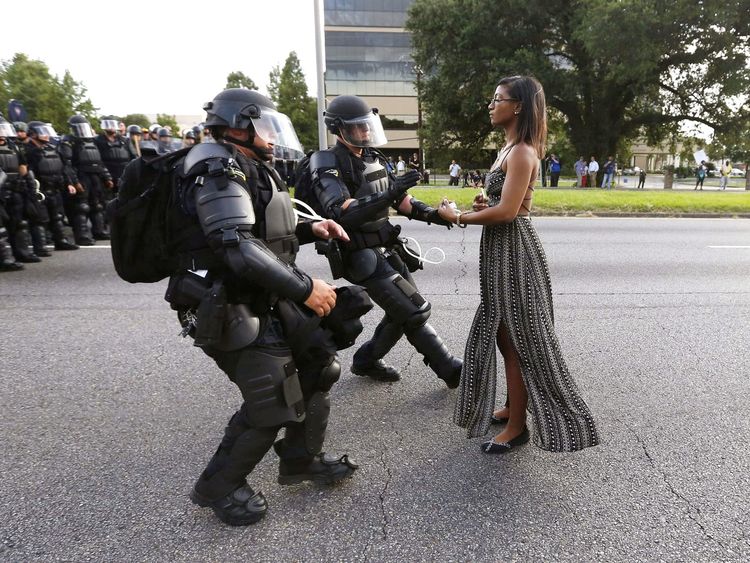 Lone activist and mother Leshia Evans travelled to Baton Rouge to protest against the shooting of Alton Sterling in July 2016