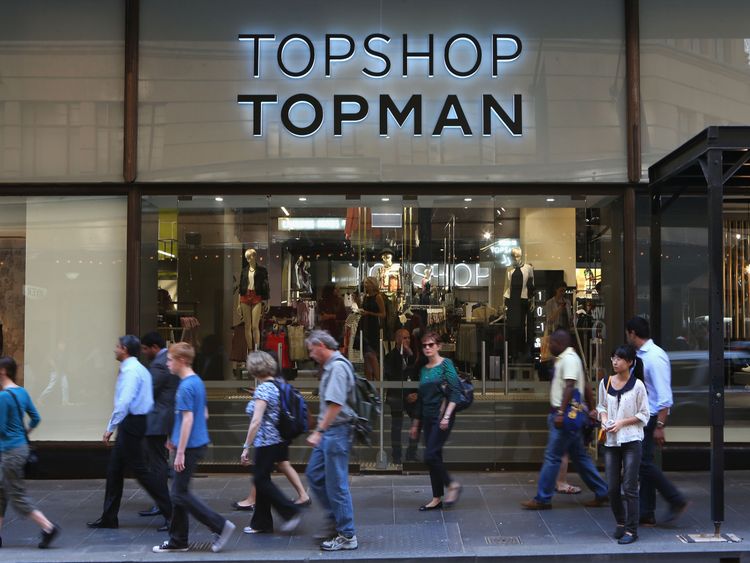 Un magasin Topshop à Sydney en Australie