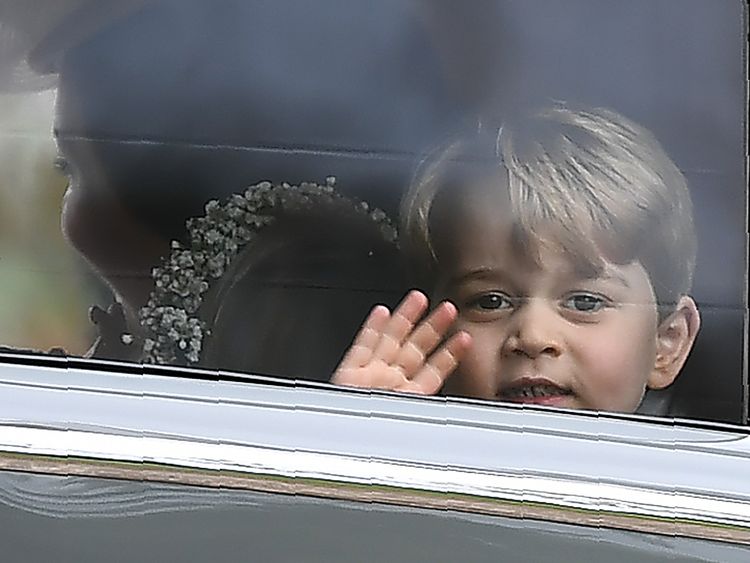Prince George is a pageboy at his Aunt's wedding