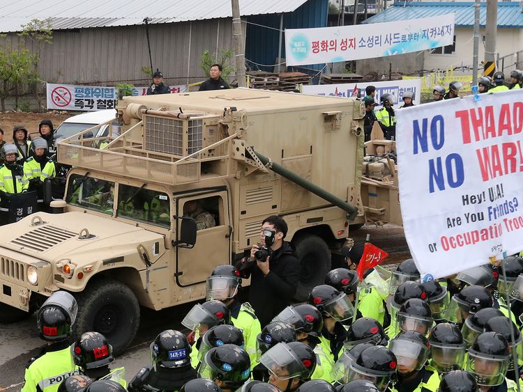 The deployment of the defence system has been controversial in South Korea