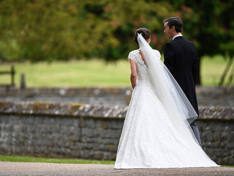 Pippa Middleton and James Matthews leave the church