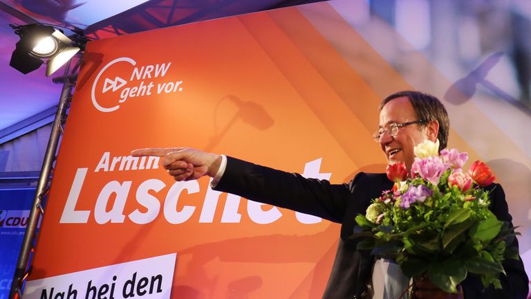 Mr Laschet will discuss forming a coalition with the Free Democrats