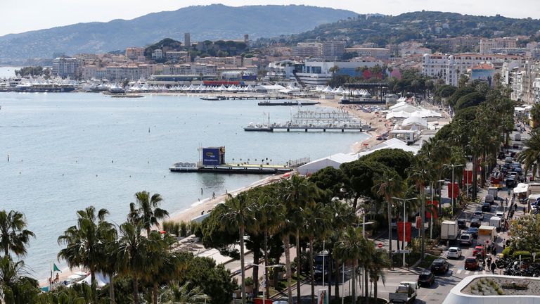 A general view shows the Croisette