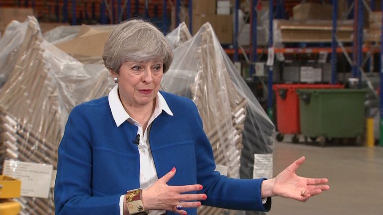 Theresa May fields a question on rising living costs since the Brexit vote