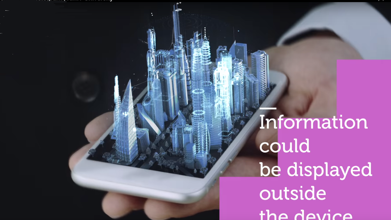 The miniature technology could allow mobile phones to project holograms.