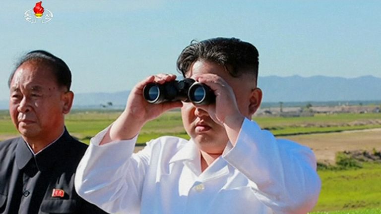 Kim Jong Un watched the skies closely during the test in North Korea