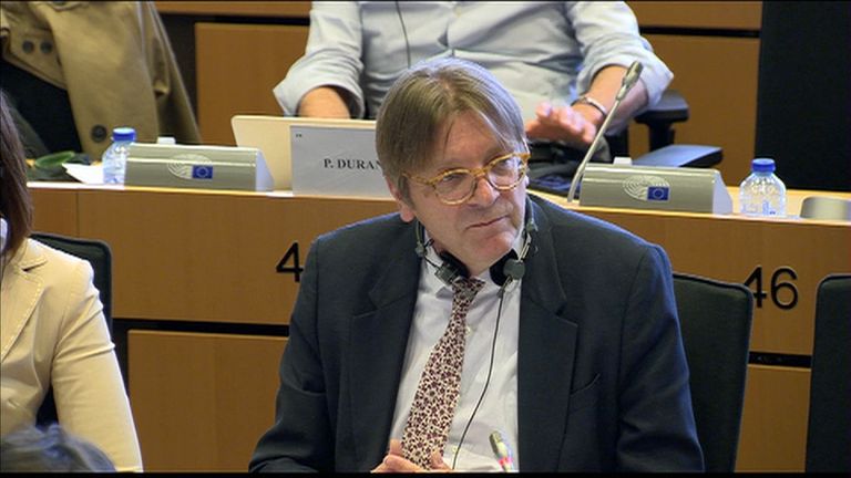 European Parliament&#39;s chief Brexit negotiator Guy Verhofstadt