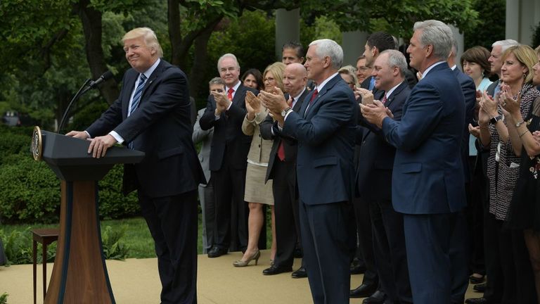 Trump marked the bill's passage with a speech in the Rose Garden