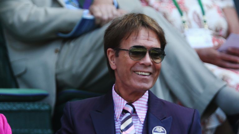 Sir Cliff Richard pictured at Wimbledon in 2014