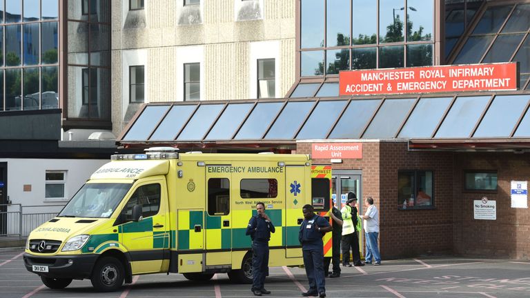 The scene at Manchester Royal Infirmary 