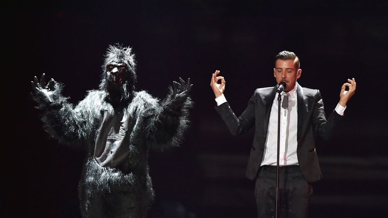 If the rehearsals are anything to go by, Italian singer Francesco Gabbani's performance is going to be interesting