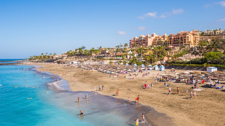 A beach in the popular holiday destination of Tenerife