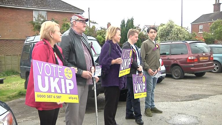 A handful of supporters waited to greet the UKIP leader
