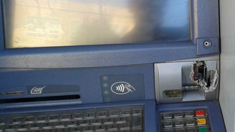 Cybercriminals melt or drill through the ATM cover so they can access the computer underneath
