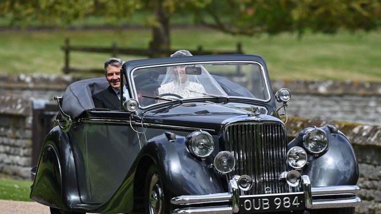 Pippa Middleton arrived at the church with her father