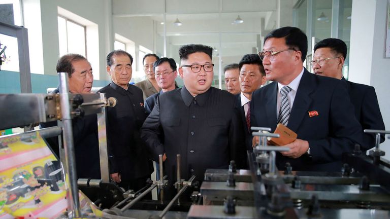 Kim Jong Un visits a plastics factory in Pyongyang this week