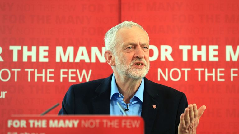 Jeremy Corbyn launches Labour's education plans during a visit to Leeds
