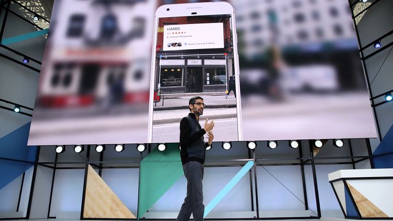 Google&#39;s CEO Sundar Pichai unveils the firm&#39;s new innovation Google Lens