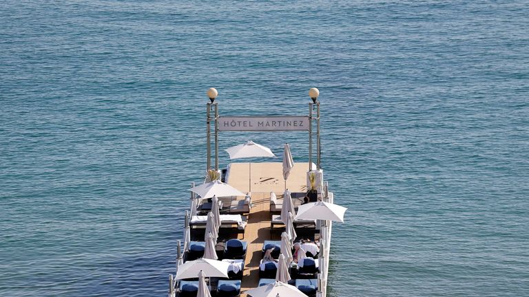 The front pier at Martinez Hotel beach
