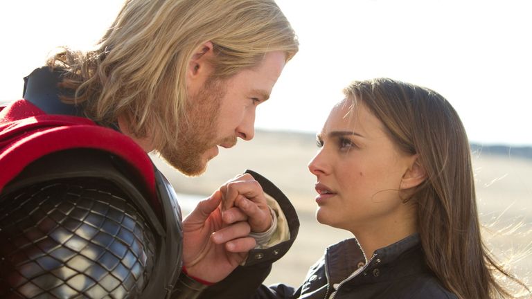 Natalie Portman and Chris Hemsworth in Thor