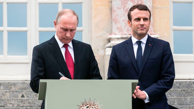 Mr Putin prompted criticism after speaking about the ties between Russia and France