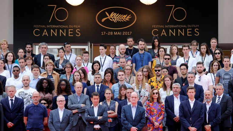 A minute's silence was observed on the red carpet at the Cannes Film Festival