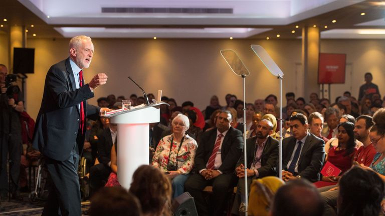 Labour leader Jeremy Corbyn launches the party's race and faith manifesto