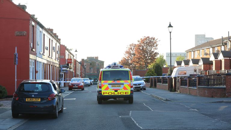 The scene of the dog attack in Toxteth, Liverpool