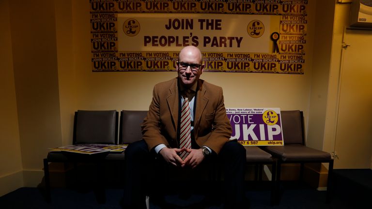 Paul Nuttall in the Heywood and Middleton campaign headquarters