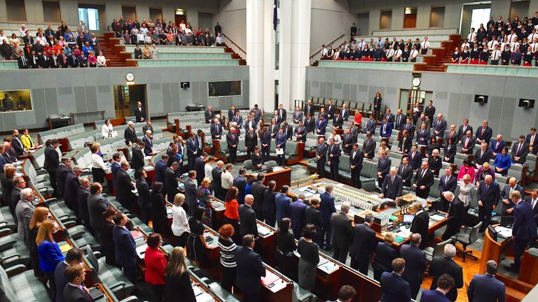The Australian Parliament held a minutes silence 