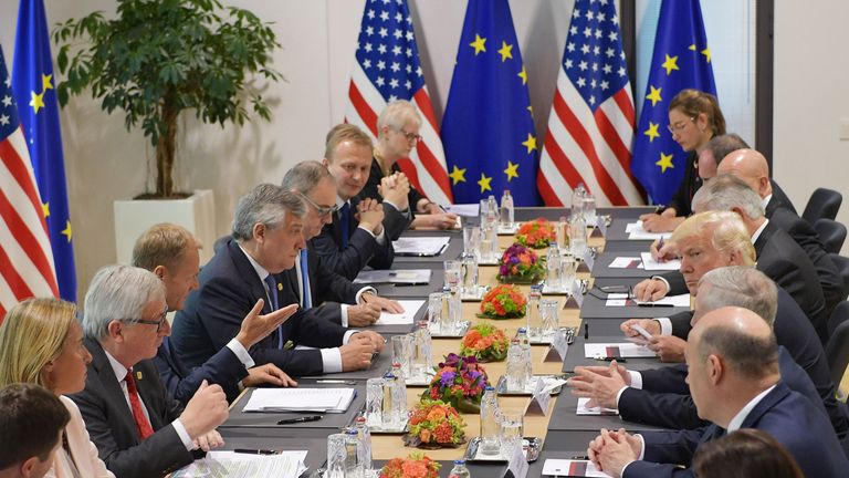 President Trump meets EU leaders