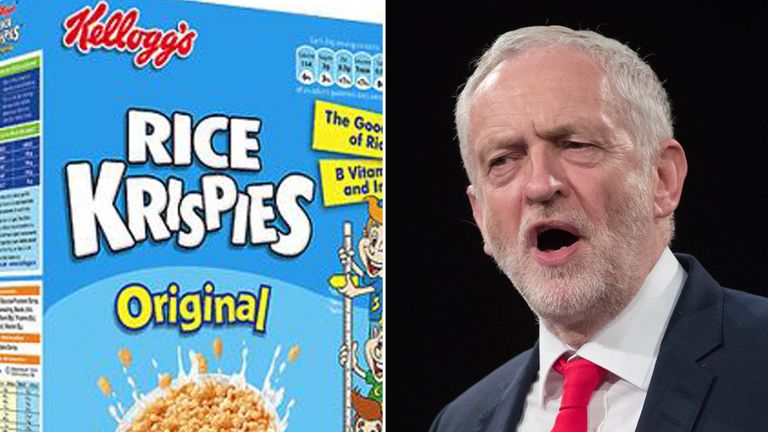 Jeremy Corbyn and Rice Krispies