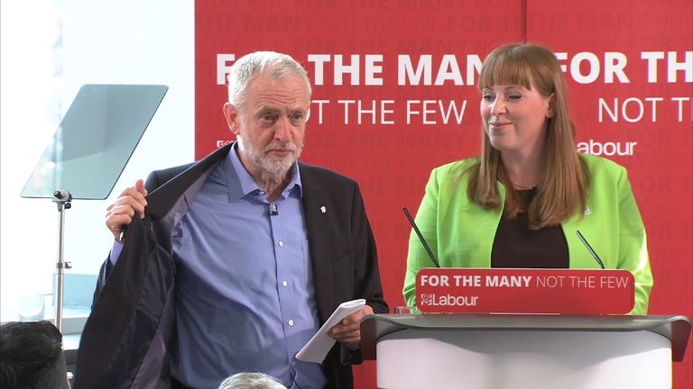 Jeremy Corbyn explains to journalists that he is hiding nothing
