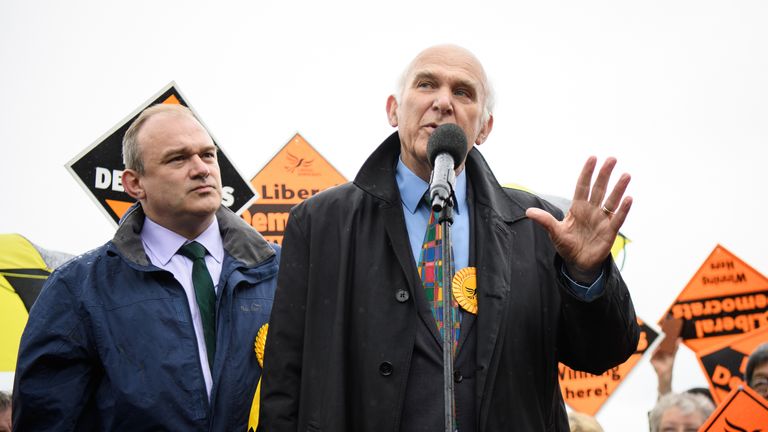 Sir Ed Davey (L) and Sir Vince Cable