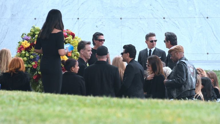 People attend the funeral service for Soundgarden frontman Chris Cornell on May 26, 2017 at the Hollywood Forever Cemetery in Los Angeles, California