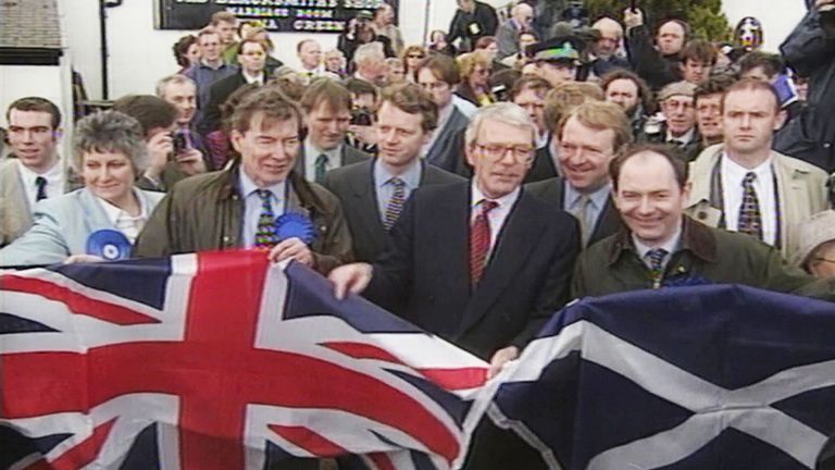 John Major in Scotland when he was prime minister